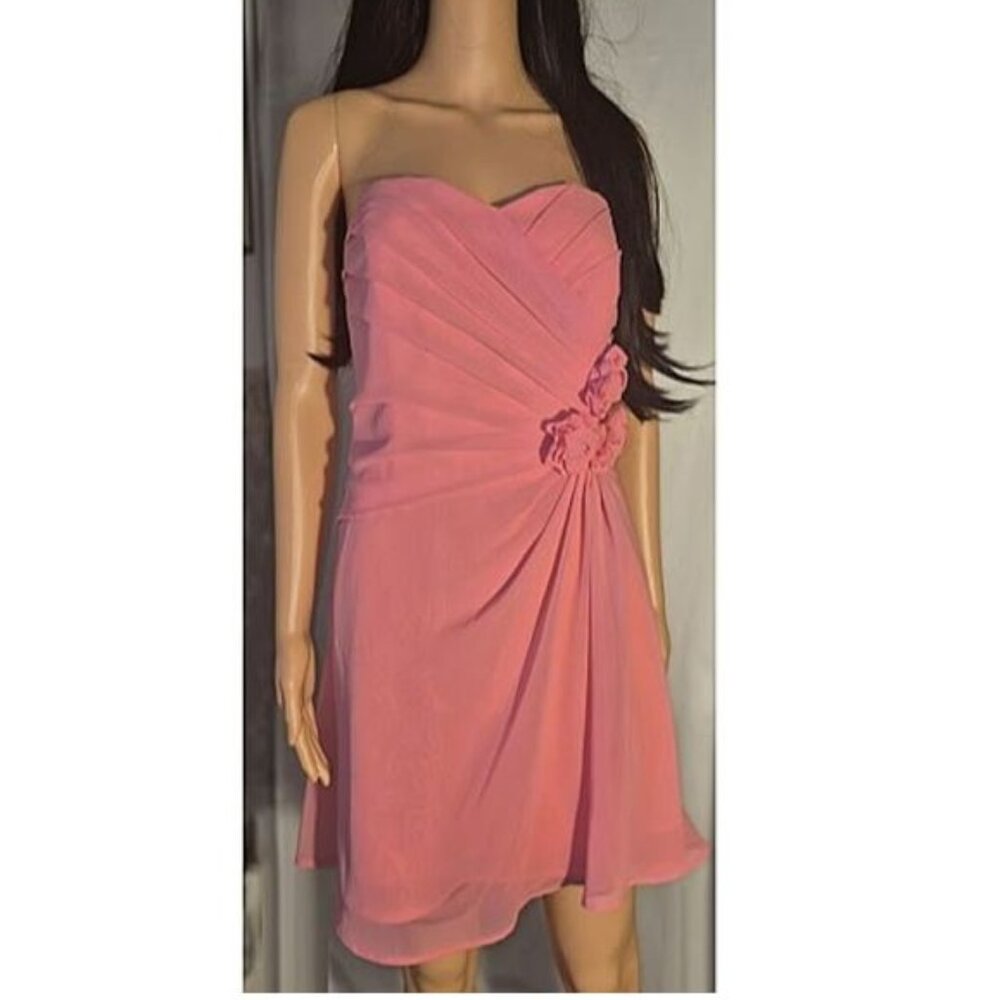 Alfred Angelo ** Beautiful short Chiffon dress, strapless in size 14/ Large